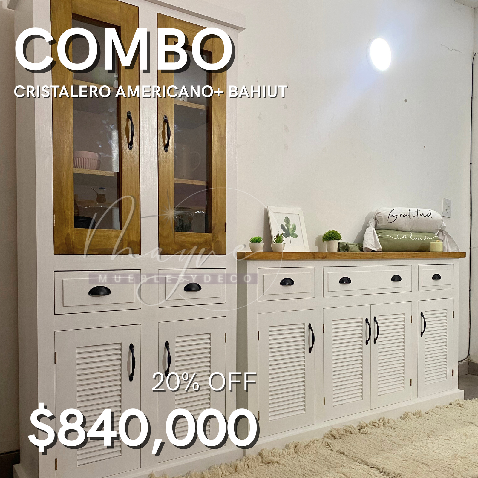 Combo Cristalero Americano + Bahiut